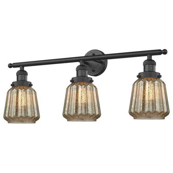 Innovations Lighting 3 Light Vintage Dimmable Led Bathroom Fixture 205-BK-G146-LED